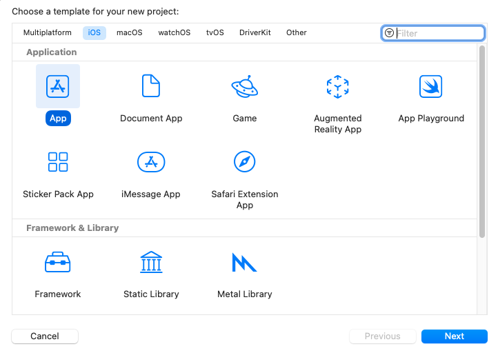 Xcode新規プロジェクトのセットアップ