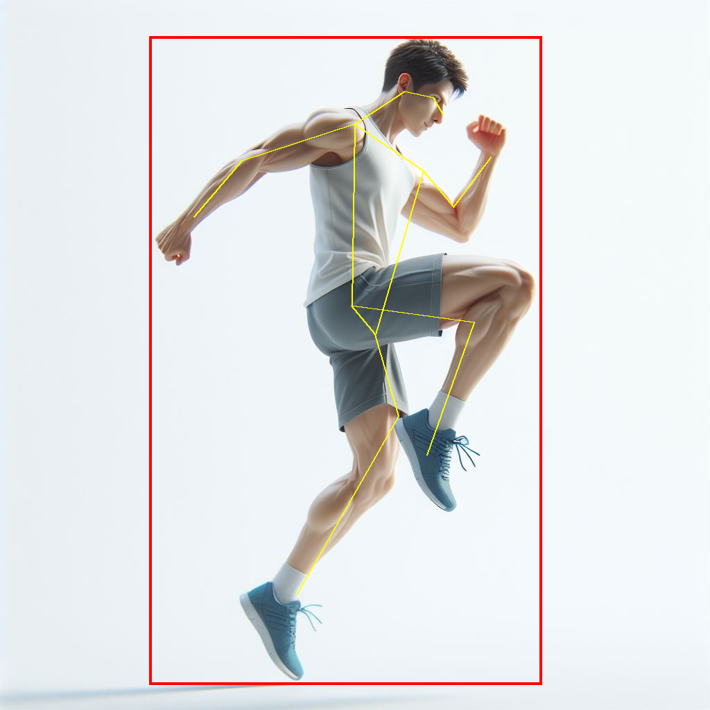 ポーズが描画された人物